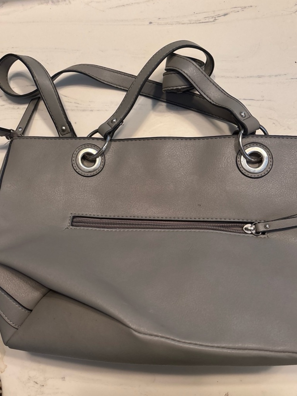 Nine West Gray Tote with Silver Hardware